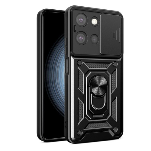 Moto G 2025 Sliding Camera Cover Design TPU+PC Phone Case - Black